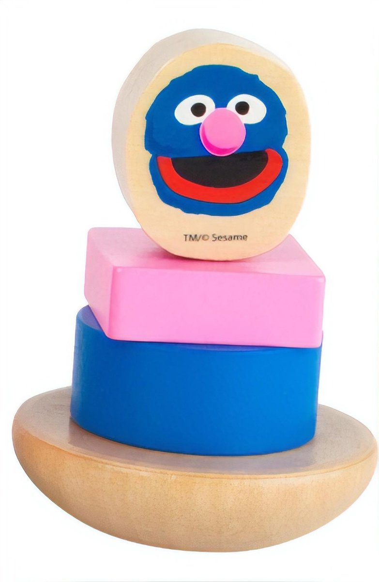 Small Foot Houten Stapelfiguur Sesamstraat Grover 9 Cm