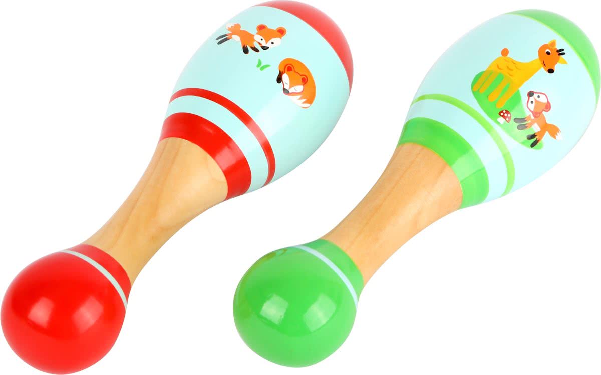 Small Foot Maracas Hout Groen/rood 20cm