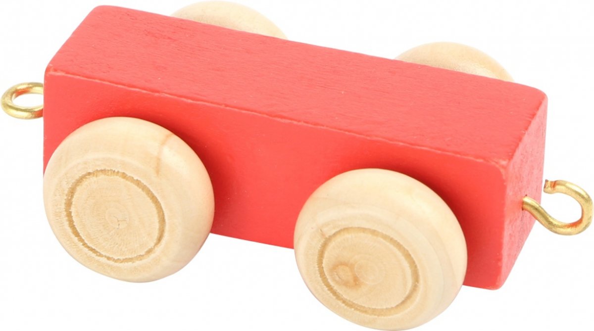 Small Foot lettertrein wagon rood 6,5 x 3 1,5 cm