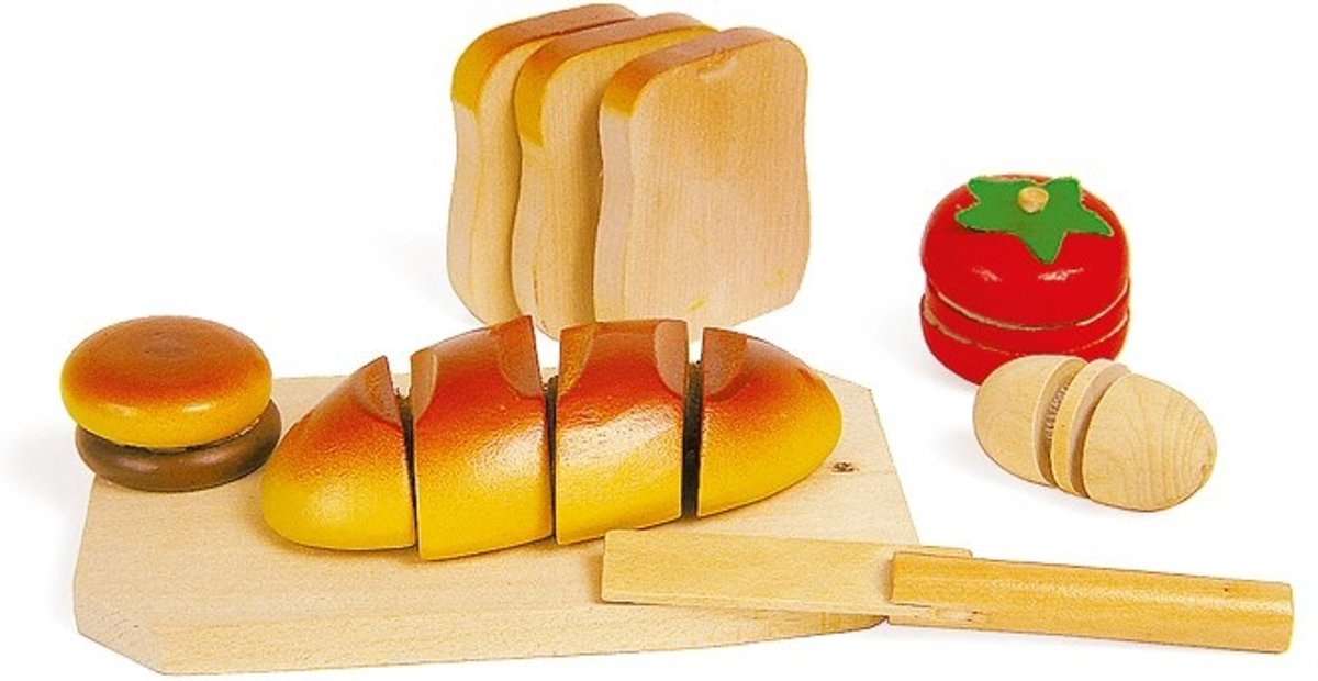 Small foot Houten snij-set brood met plank