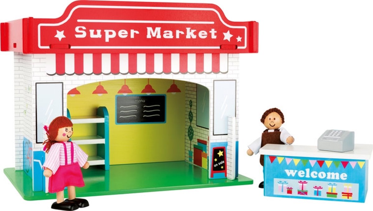 Speelhuis supermarkt met accessoires