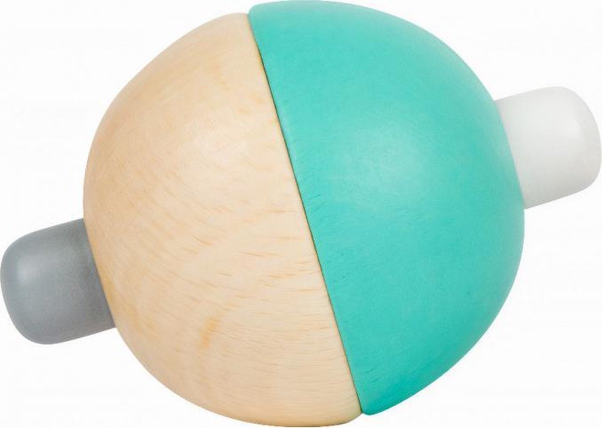 grijpballen junior 5 cm hout naturel/turquoise