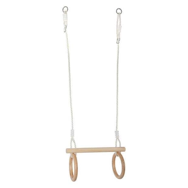   Houten Trapeze met Gymnastiekringen, 100cm