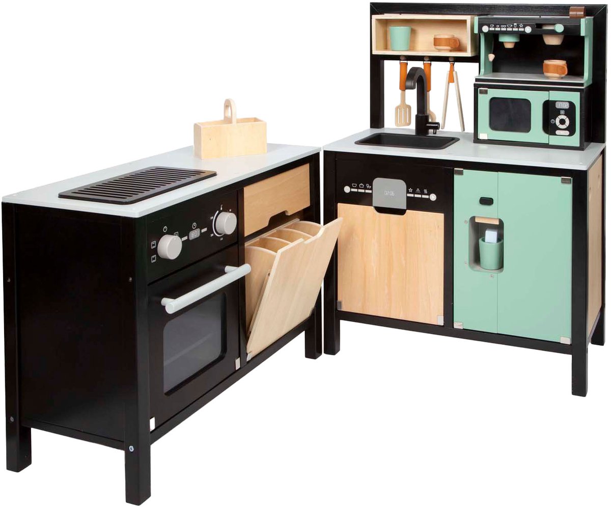 Small Foot - Houten Industriele Keuken met Keukeneiland, 18dlg.