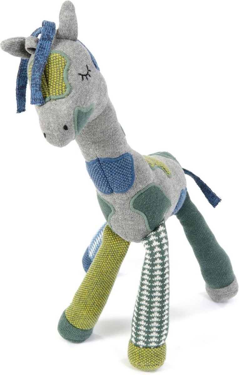 Smallstuff Rammelaarknuffel Giraf 38 Cm Grijs/groen