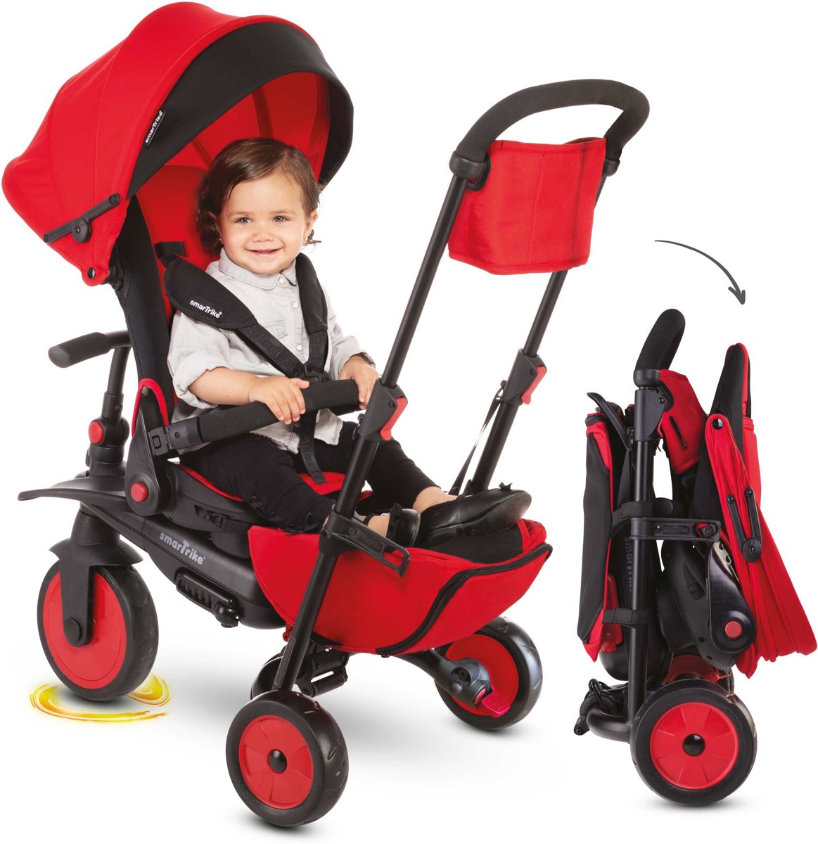 SmarTrike - STR7 Opvouwbare 8 in 1 Driewieler en Buggy - Rood