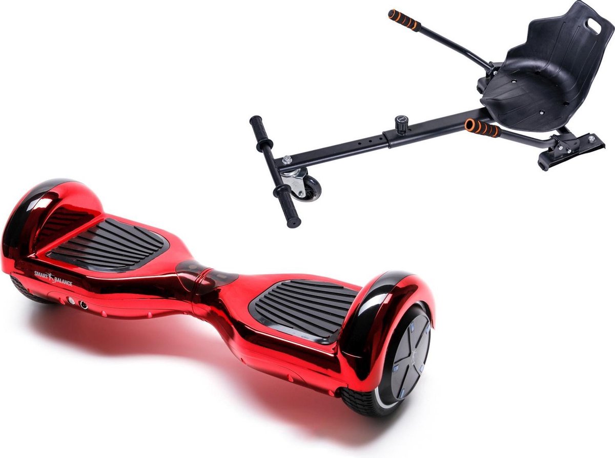 Package Smart Balance™ Hoverboard 6.5 inch, Regular ElectroRed + Hoverseat, Motor 700 Wat, Bluetooth, LED