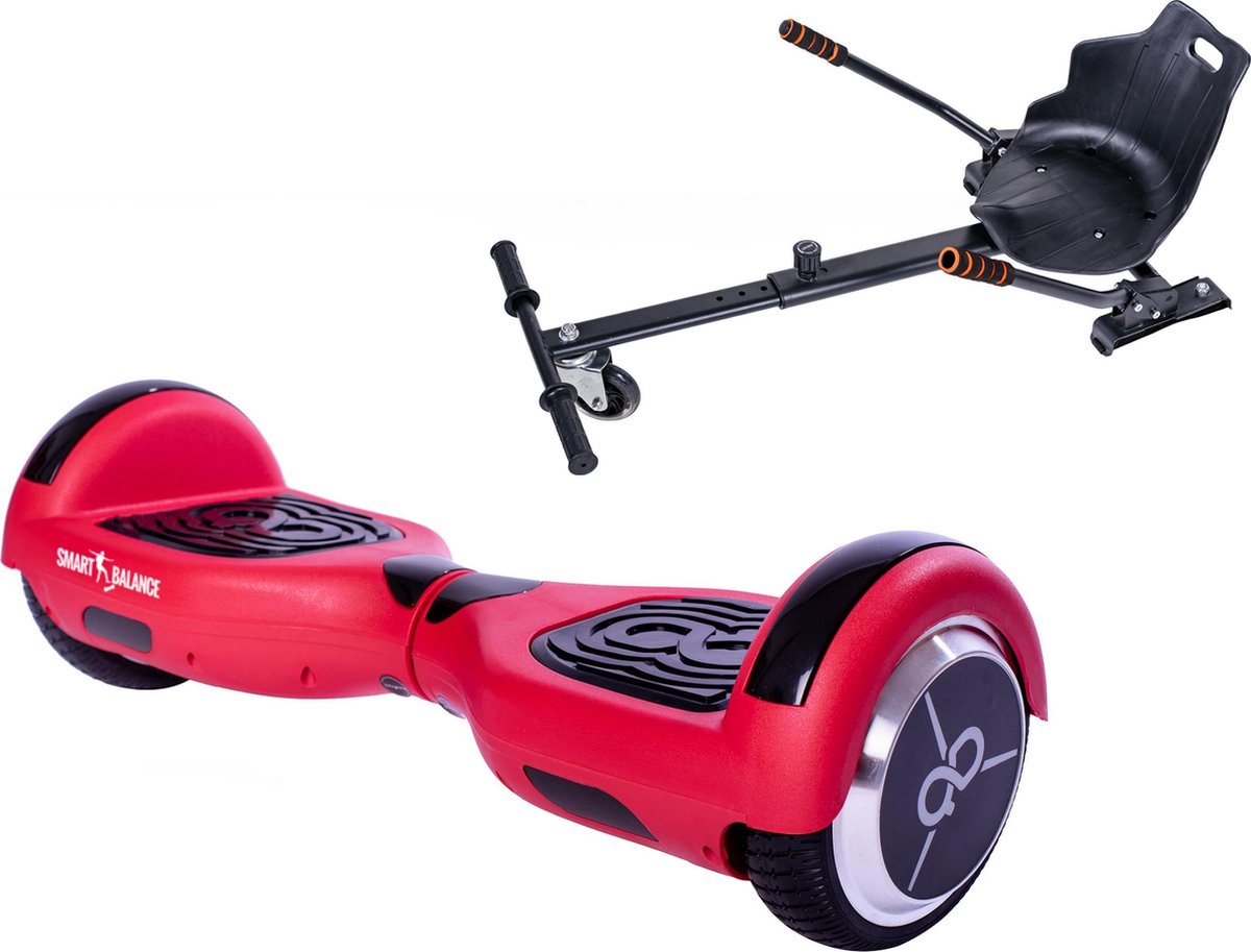 Package Smart Balance™ Hoverboard 6.5 inch, Regular Red Mate Edition Skate Flash + Hoverseat, LED