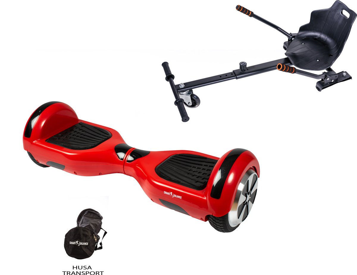 Paquet Hoverboard Regular Red + Hoverseat - 6.5 pouces, LED