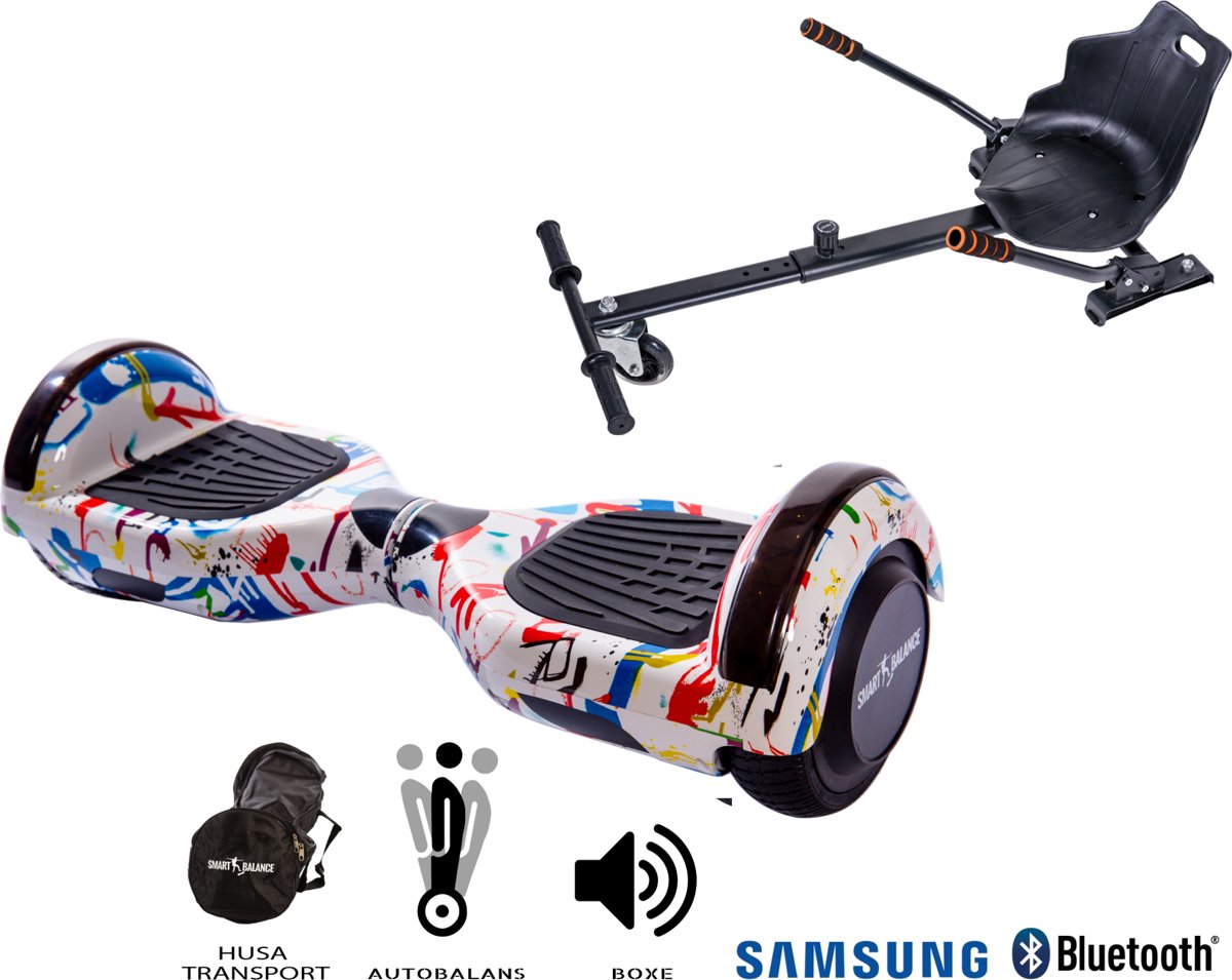 Paquet Hoverboard Regular Splash + Hoverseat - 6.5 pouces, Bluetooth