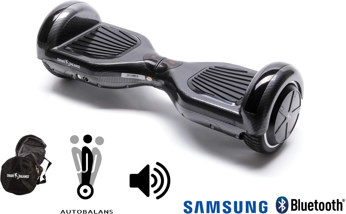 SMART BALANCE Hoverboard Regular Carbon - 6.5 pouces, Bluetooth