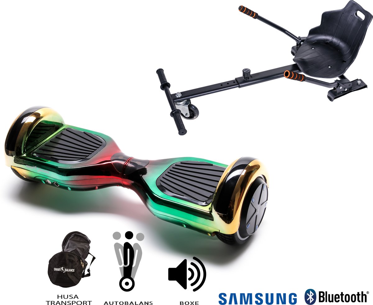 SMART BALANCE Paquet Hoverboard Regular California + Hoverseat - 6.5 pouces, Bluetooth