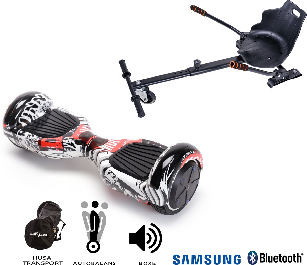 SMART BALANCE Paquet Hoverboard Regular Last Dead + Hoverseat - 6.5 pouces, Bluetooth