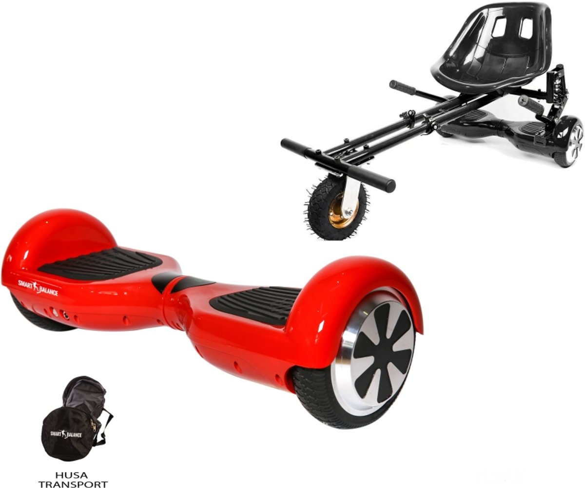 SMART BALANCE Paquet Hoverboard Regular Red + Hoverseat avec suspensions - 6.5 pouces