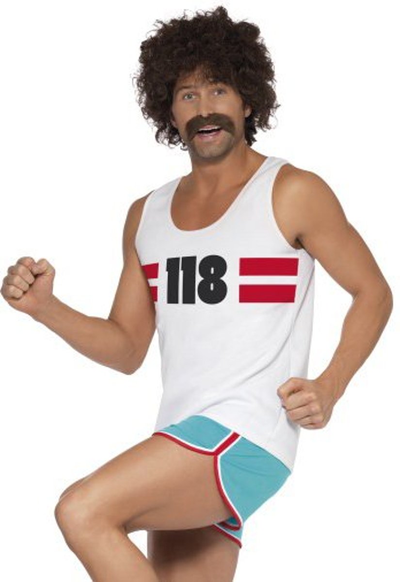 118118 Male Runner kostuum - Hardloop marathon sport verkleedkleding heren maat M