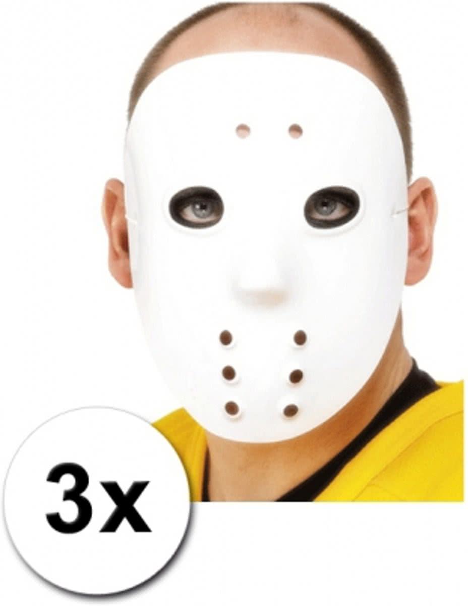 3 ijshockey maskers