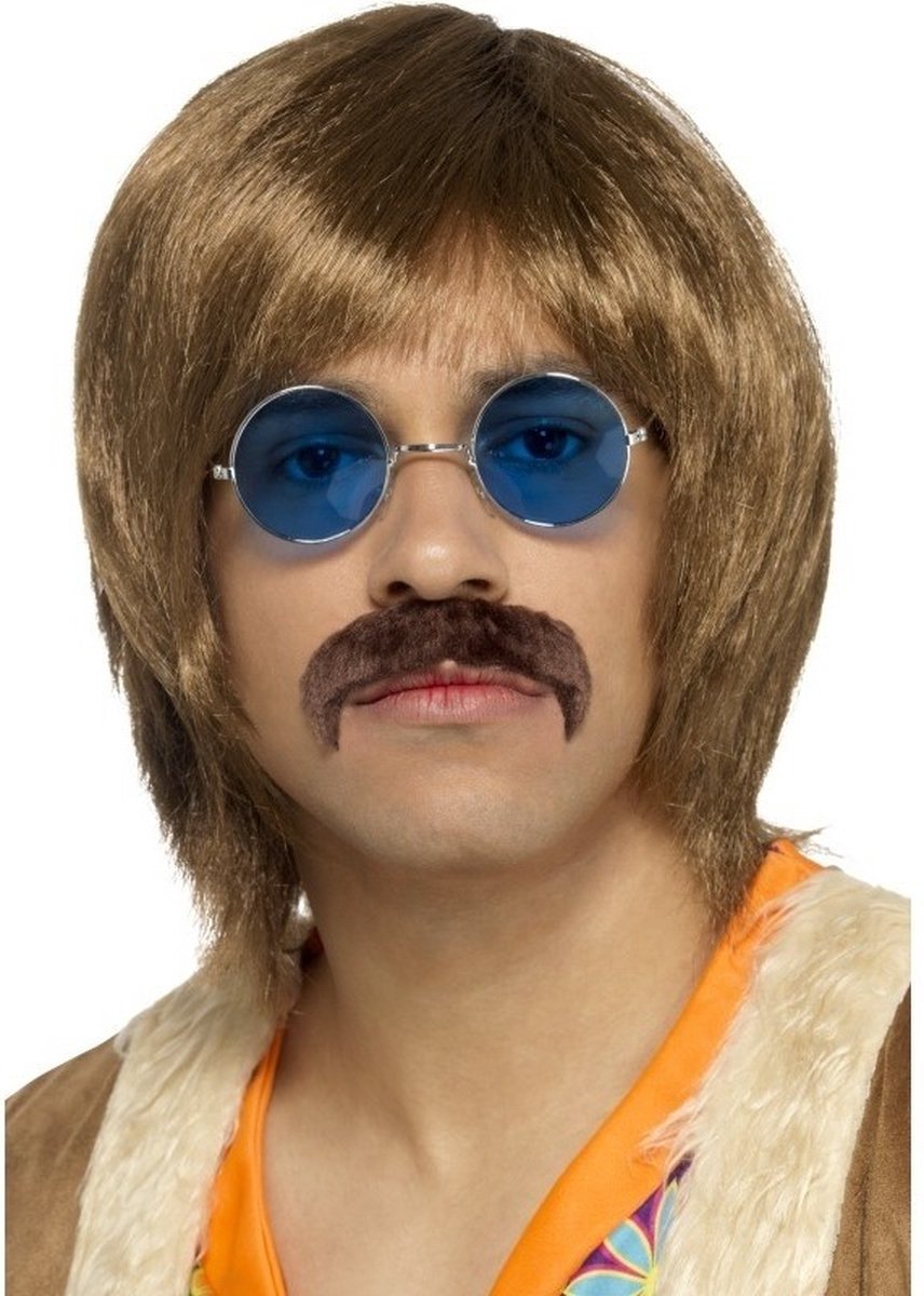 Abba heren verkleed pruik, snor en bril setje voor heren