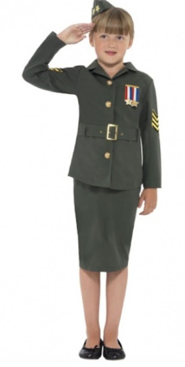 Army girl soldaten kostuum voor meisjes 128-140 (7-9 jaar)