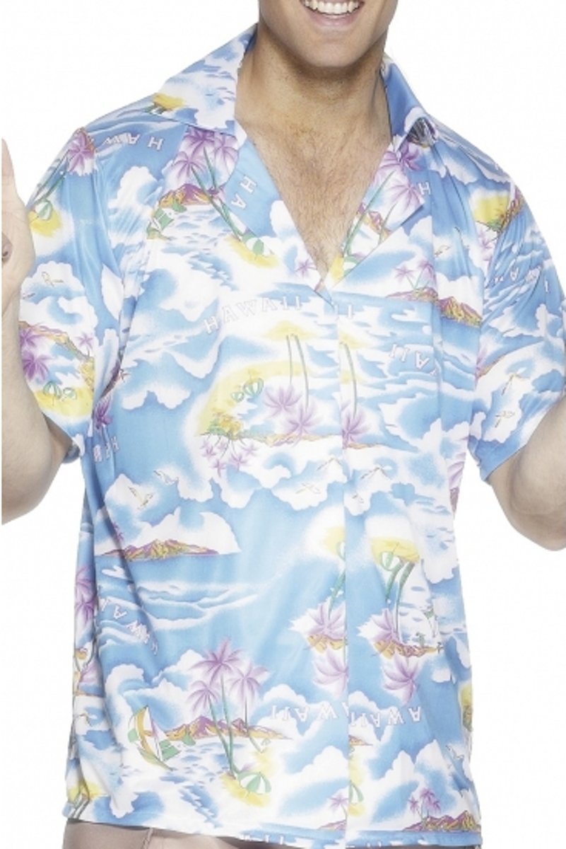 Blauw hawaii shirt 48-50 (m)