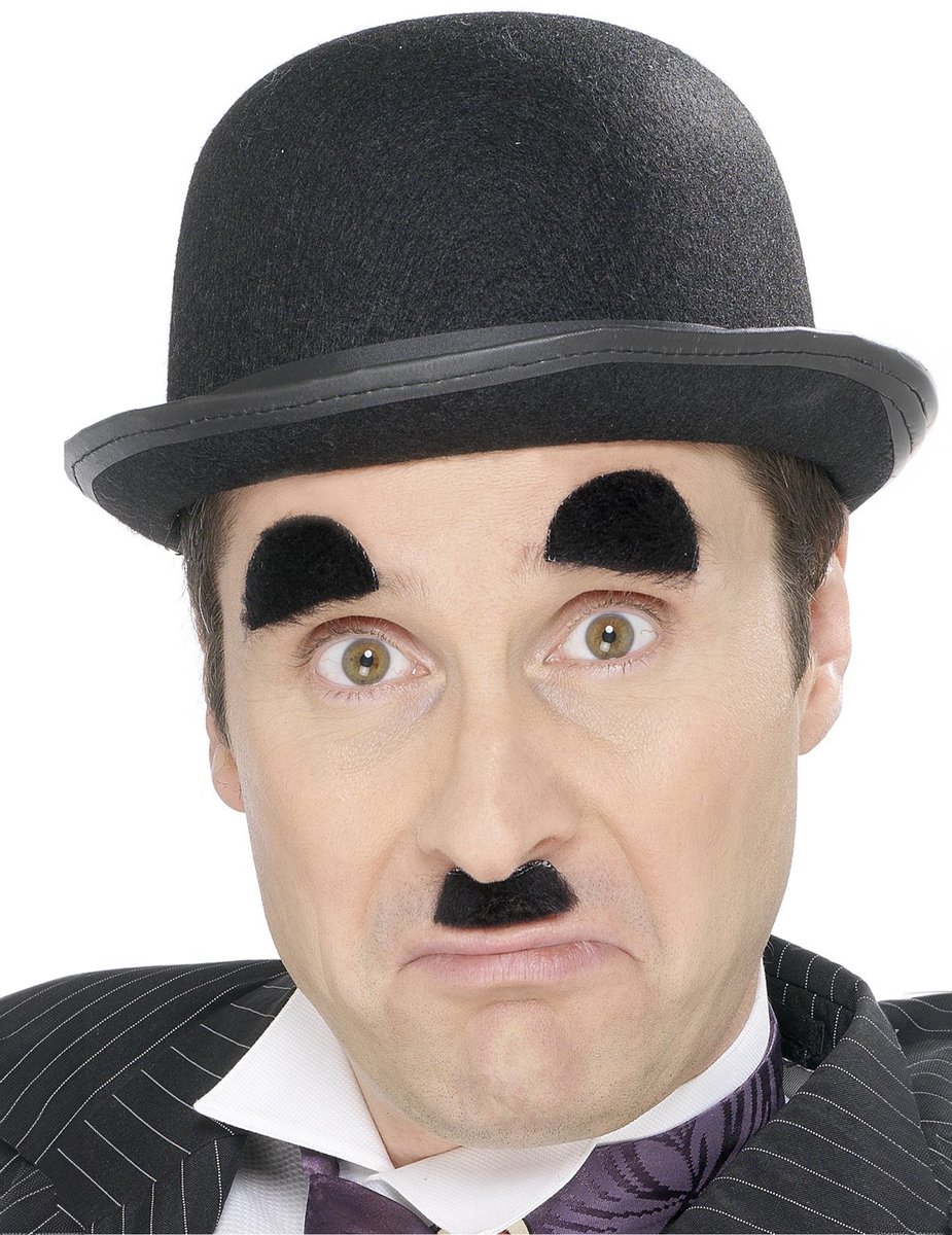 Charlie Chaplin snor en wenkbrauwen