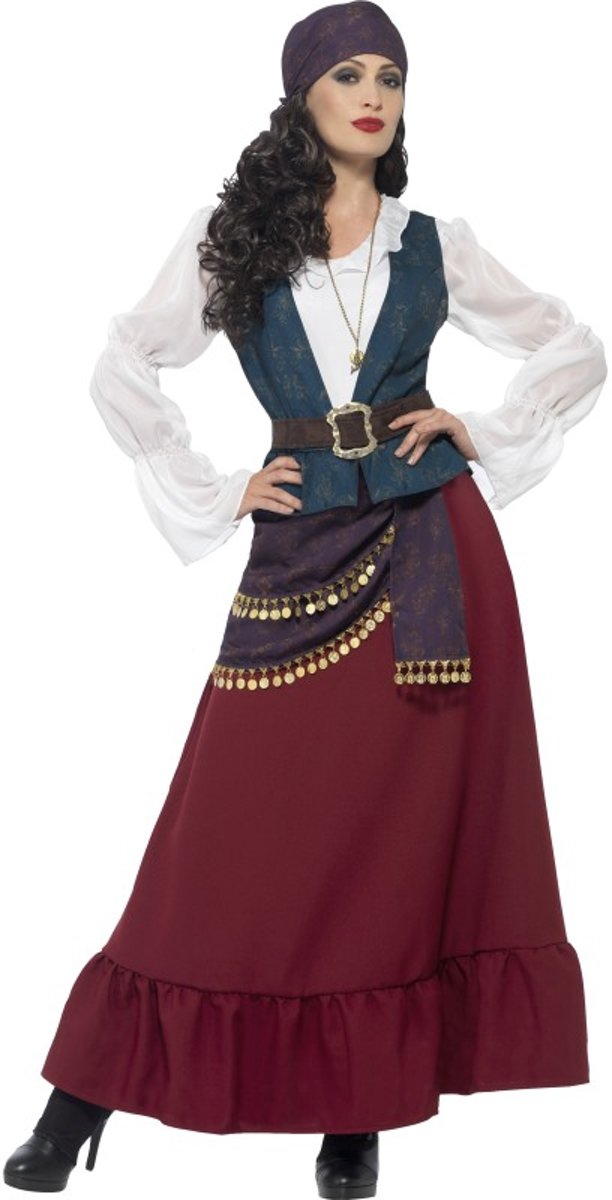 Dames piratenkostuum - Boekanier jurk + accessoires - Piraat verkleedkleding maat 46/48