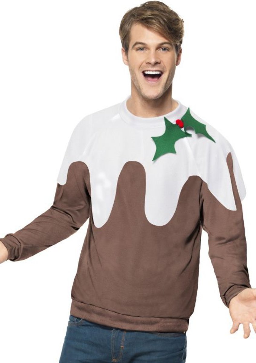 Foute Kersttrui met een kerstpudding - Kerst verkleedkleding heren maat M