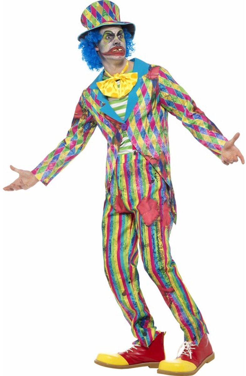 Gestreept horror clowns kostuum / outfit voor mannen 48-50 (m)