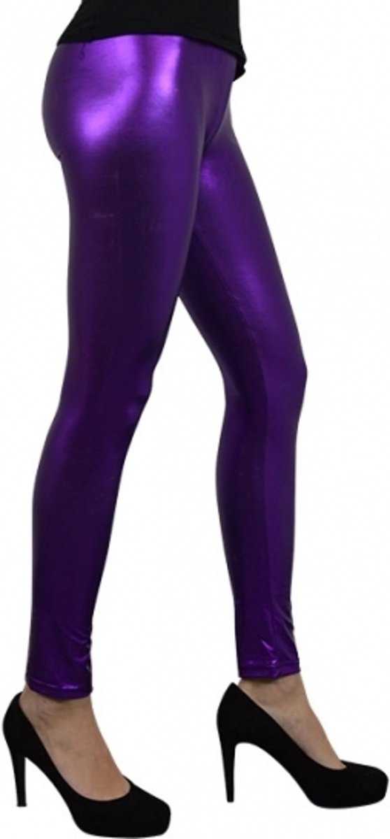 Glimmende paarse legging maat S/M