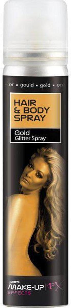 Haar en lichaam spray glitter goud UV 75ml