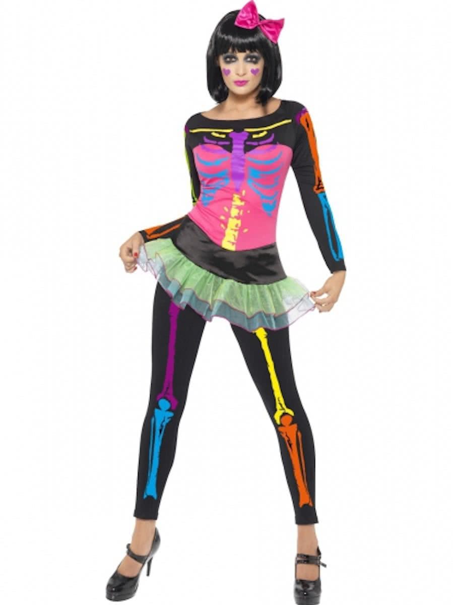 Halloween Neon skelet kostuum vrouwen 40-42 (m)