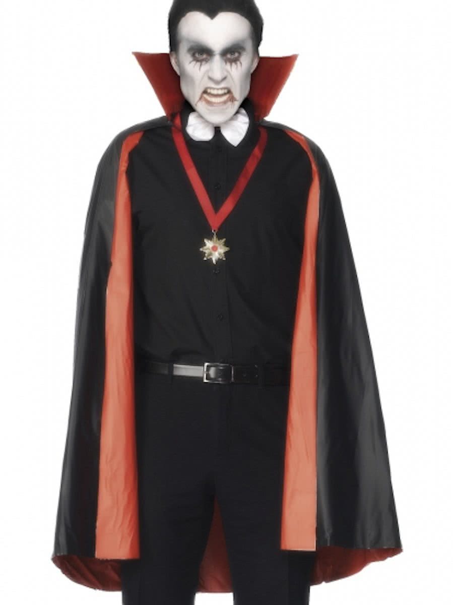 Halloween PVC dubbelzijdige cape rood/zwart