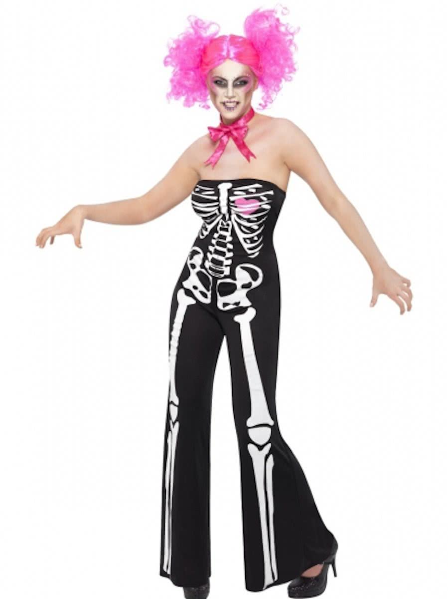 Halloween Skelet jumpsuit voor dames 36-38 (s)