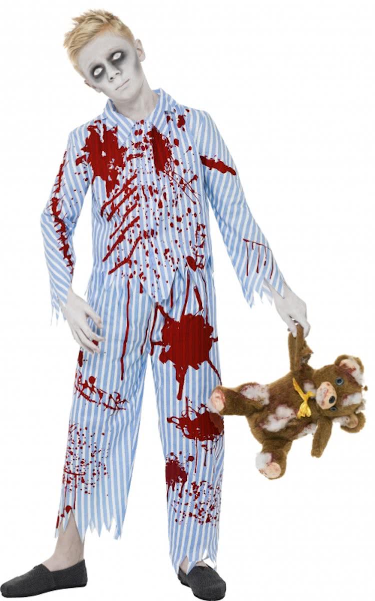 Halloween kleding Zombie pyjama kostuum voor jongens L (145-158)