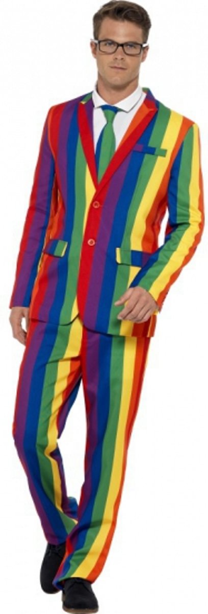 Heren kostuum regenboog 56-58 (xl)