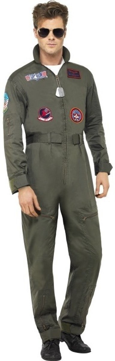 Luxe straaljager Top Gun piloten jumpsuit / kostuum voor heren 52-54 (L)