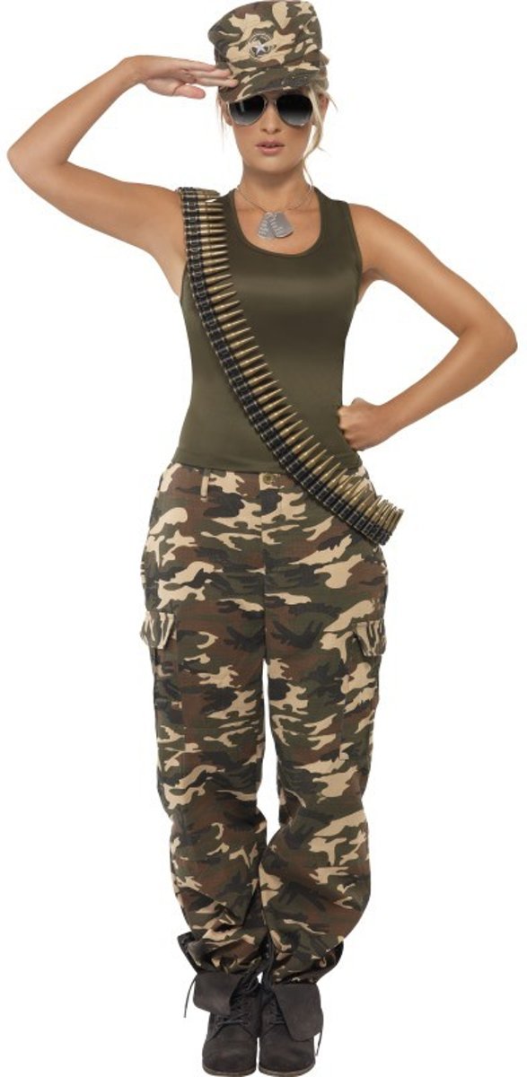 Militair kostuum - Sexy legerpak met pet - Verkleedkleding maat S (36-38)