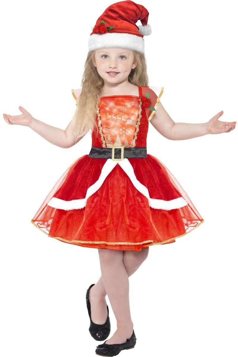 Miss Santa Costume Red with Light Up Dress & Hat