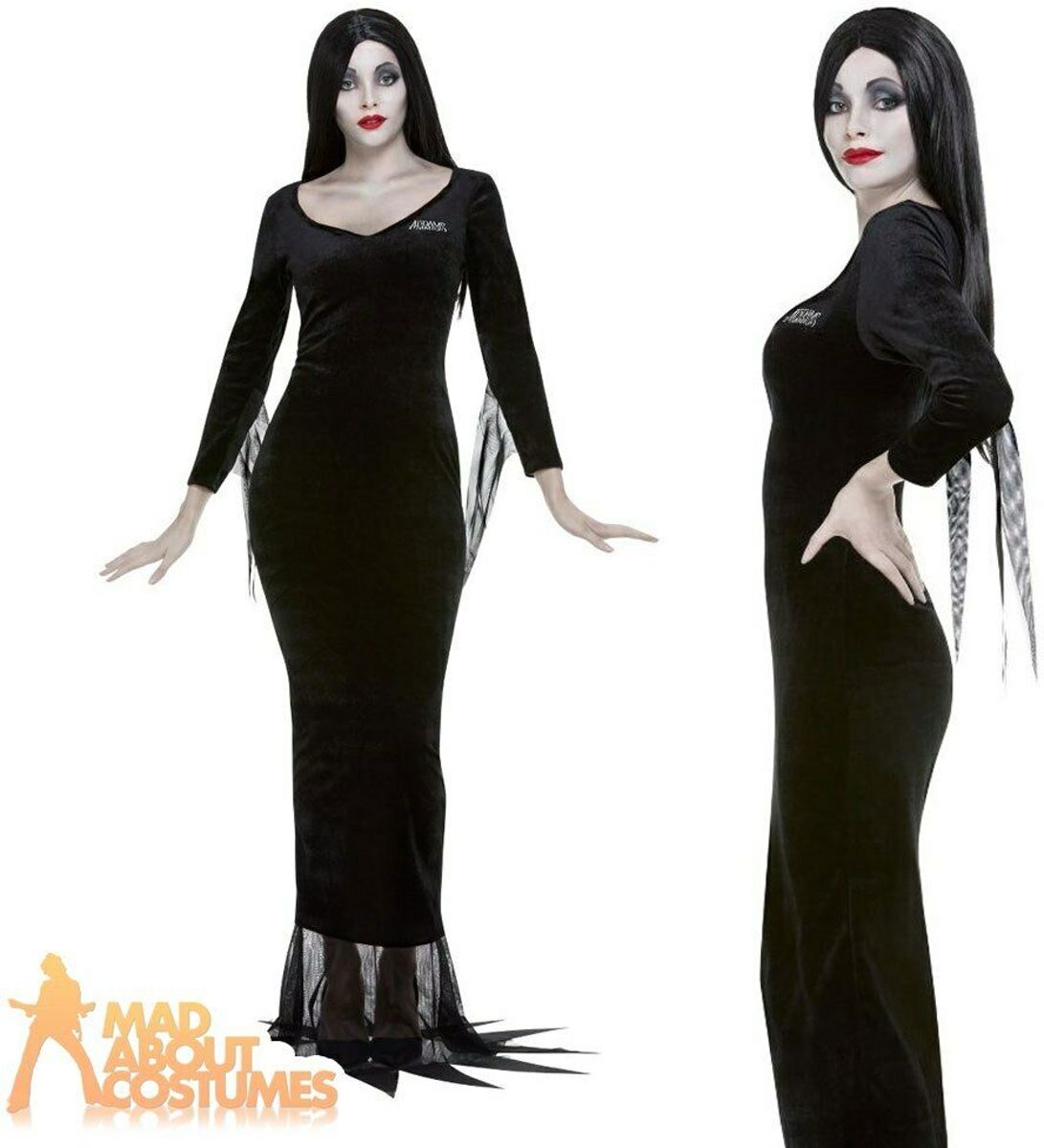 Morticia Addams jurk - Official Licensed - maat 40/42 - Carnavalskostuum