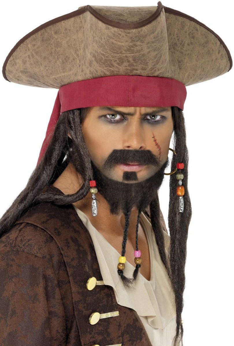 Piratenhoed met Dreads en kralen