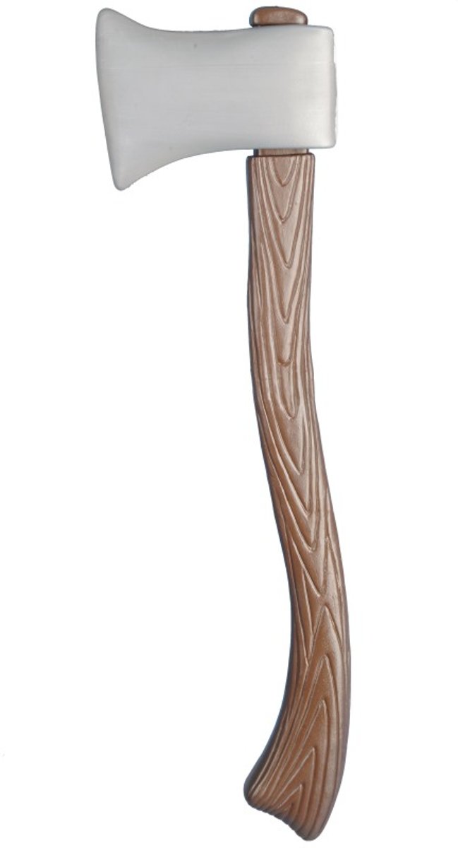 Plastic Bijl met hout look /  Axe  Wood Effect    59cm