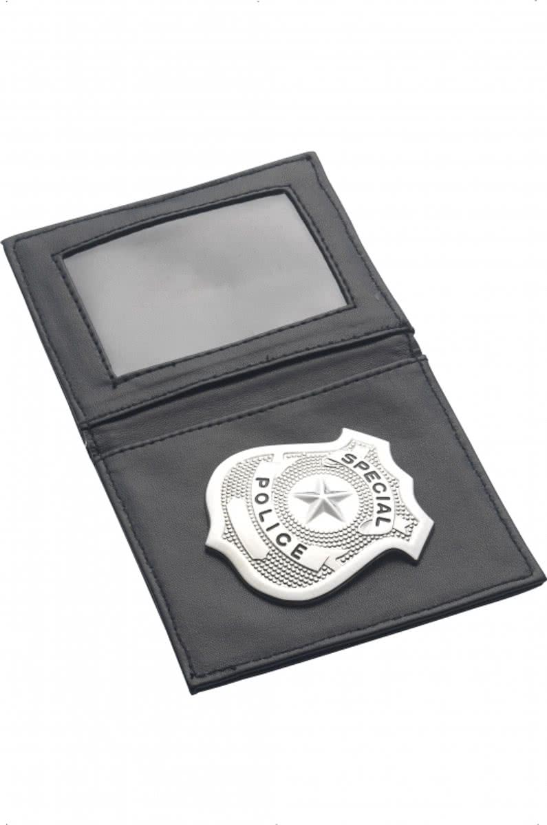 Politie badge in portefeuille