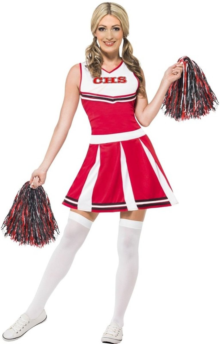 Rood cheerleader jurkje voor dames S (36-38)