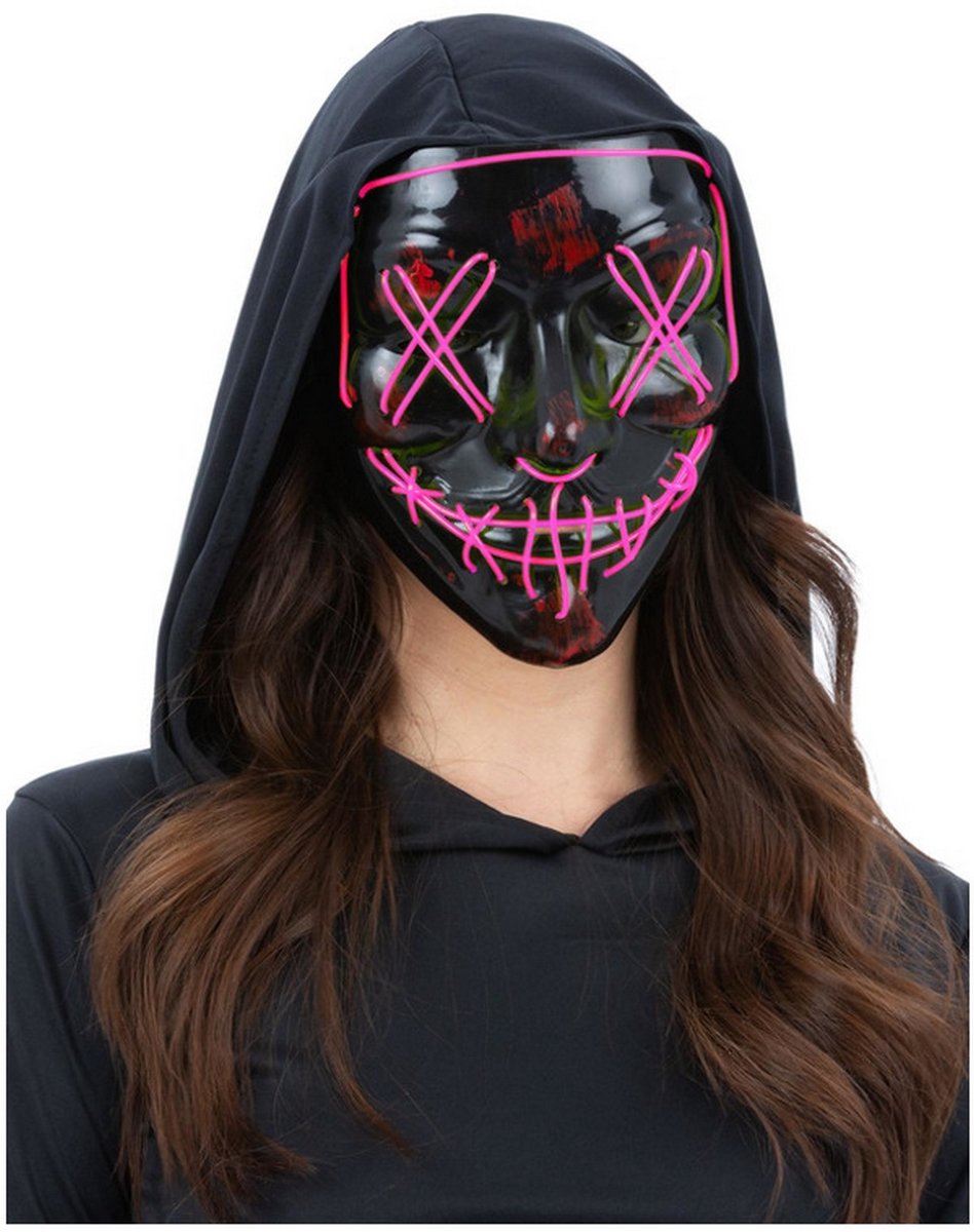Roze Led-Stikmasker Met Licht