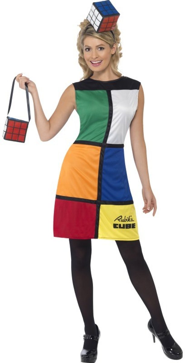 Rubiks Kubus -kostuum voor vrouwen - Verkleedkleding - Large