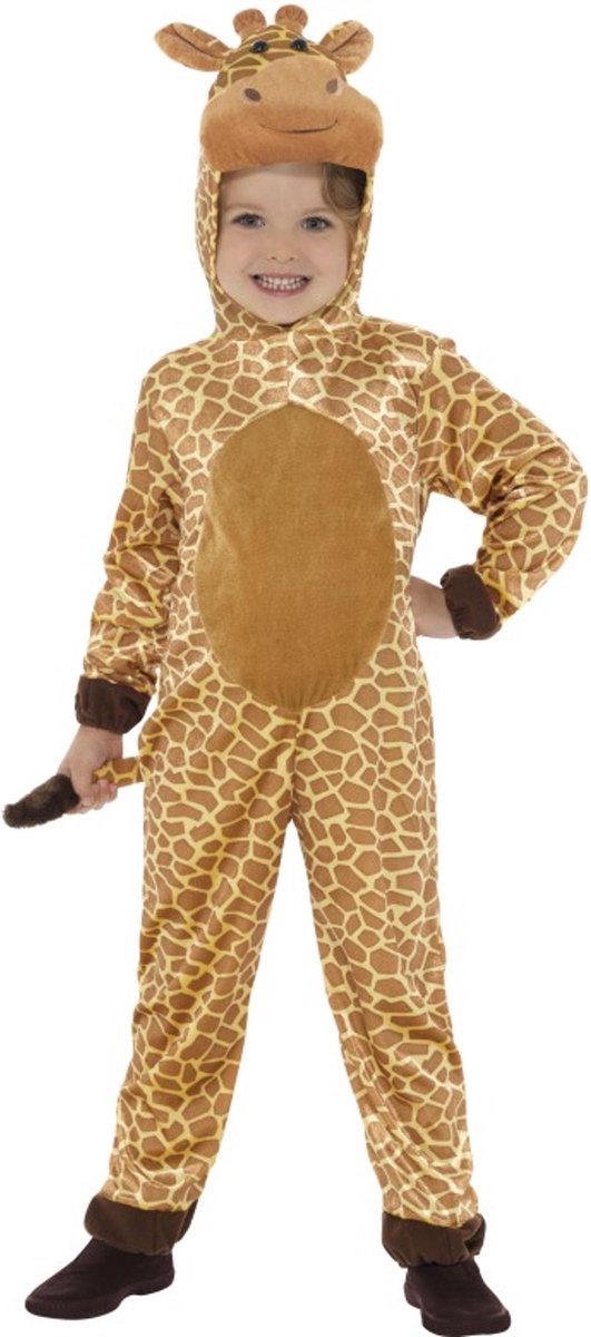 SMIFFYS - Beige en gele giraffe outfit voor kinderen - 116/128 (4-6 jaar) - Kinderkostuums