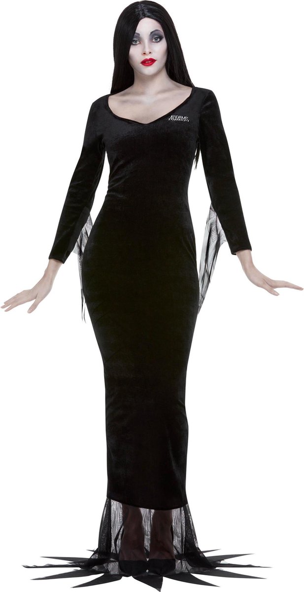 SMIFFYS - Morticia Addams Family kostuum voor dames - L - Volwassenen kostuums