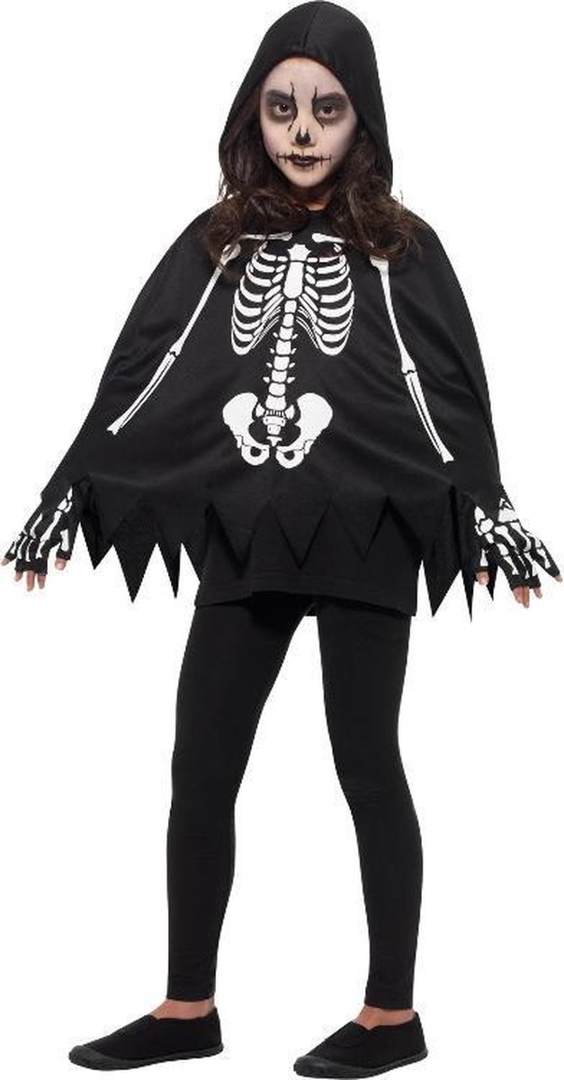 SMIFFYS - Skelet poncho voor kinderen - Kinderkostuums