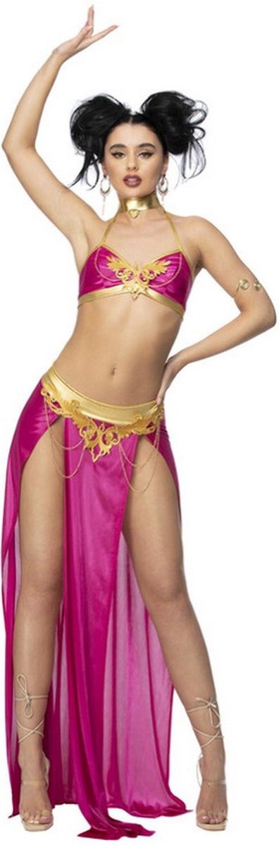   - 1001 Nacht & Arabisch & Midden-Oosten Kostuum - 1001 Nacht Nourah Belly Danseres - Vrouw - roze,goud - Small - Carnavalskleding - Verkleedkleding