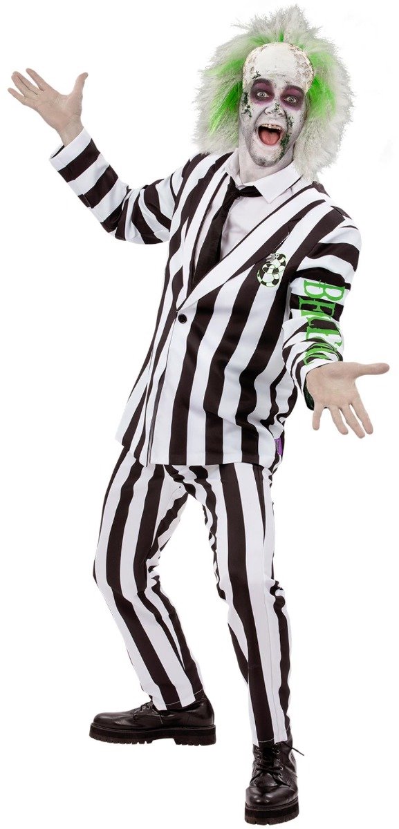 Smiffys - Beetlejuice Costume - L - Wit/Zwart