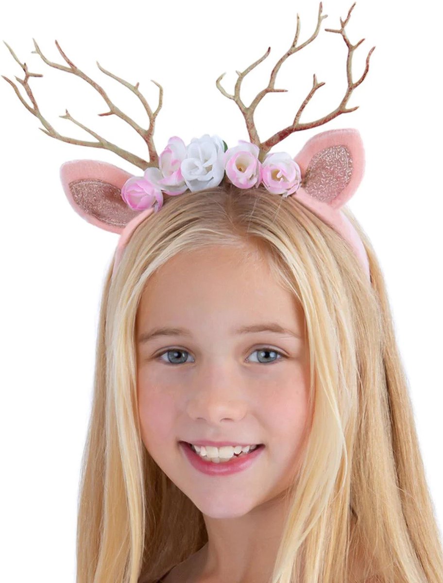   - Deer Kostuum Haarband Kids - Roze